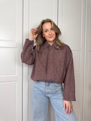 Chequered Jas Nina | Bordeaux