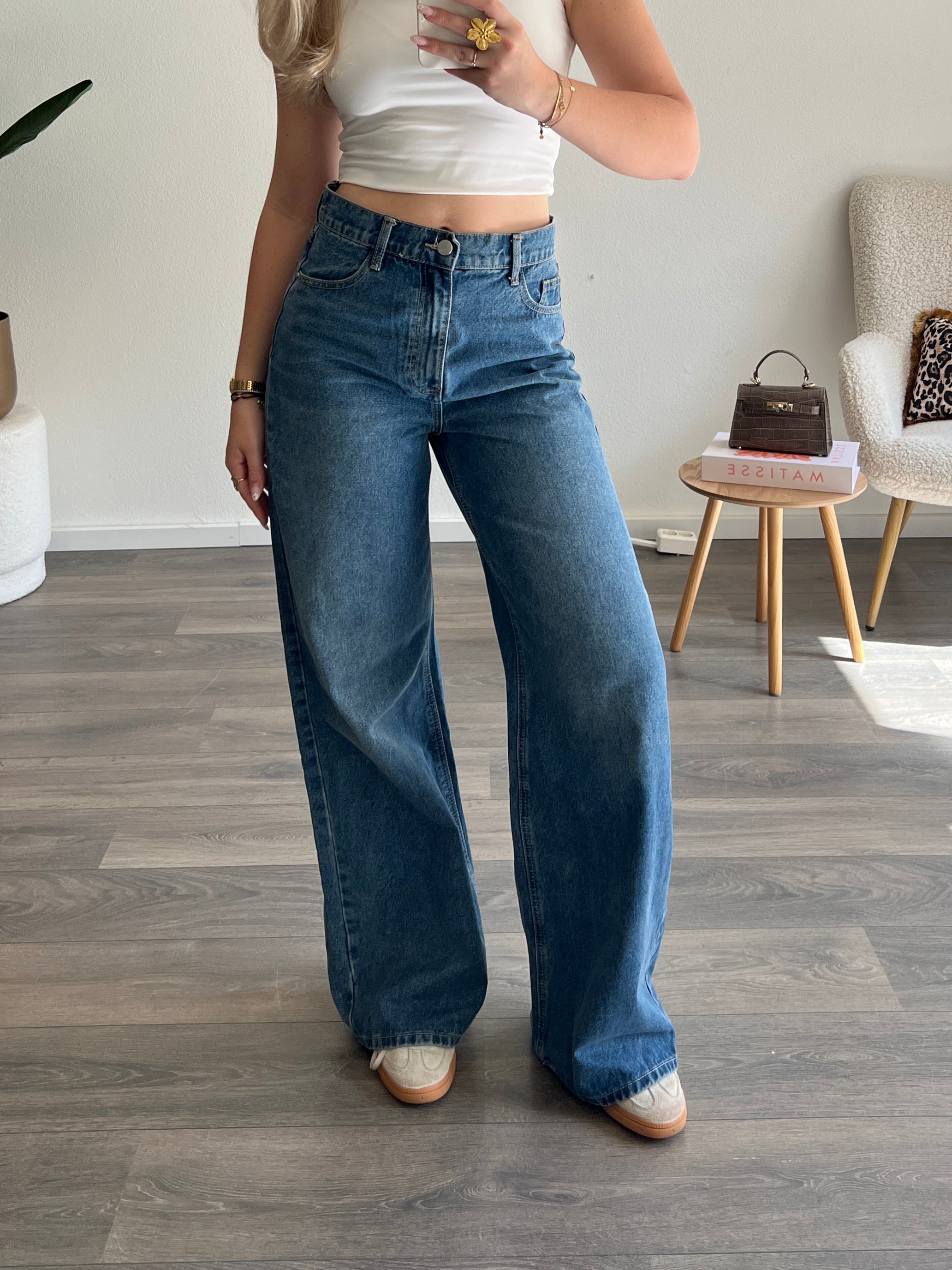 Baggy Wide Leg Jeans 3257 Tall | Blauw
