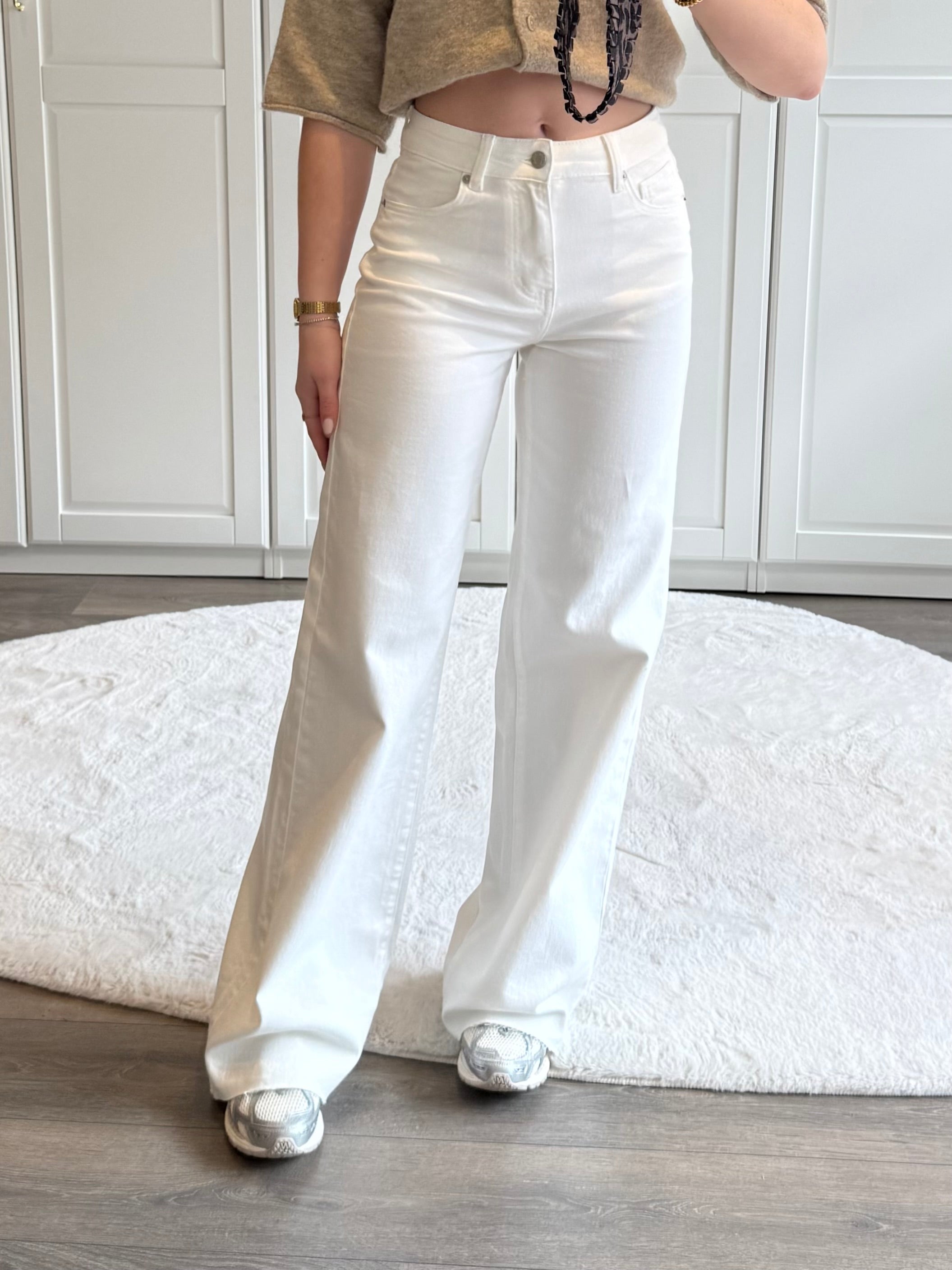 Tall Wide Leg Jeans 9136-7 | Wit
