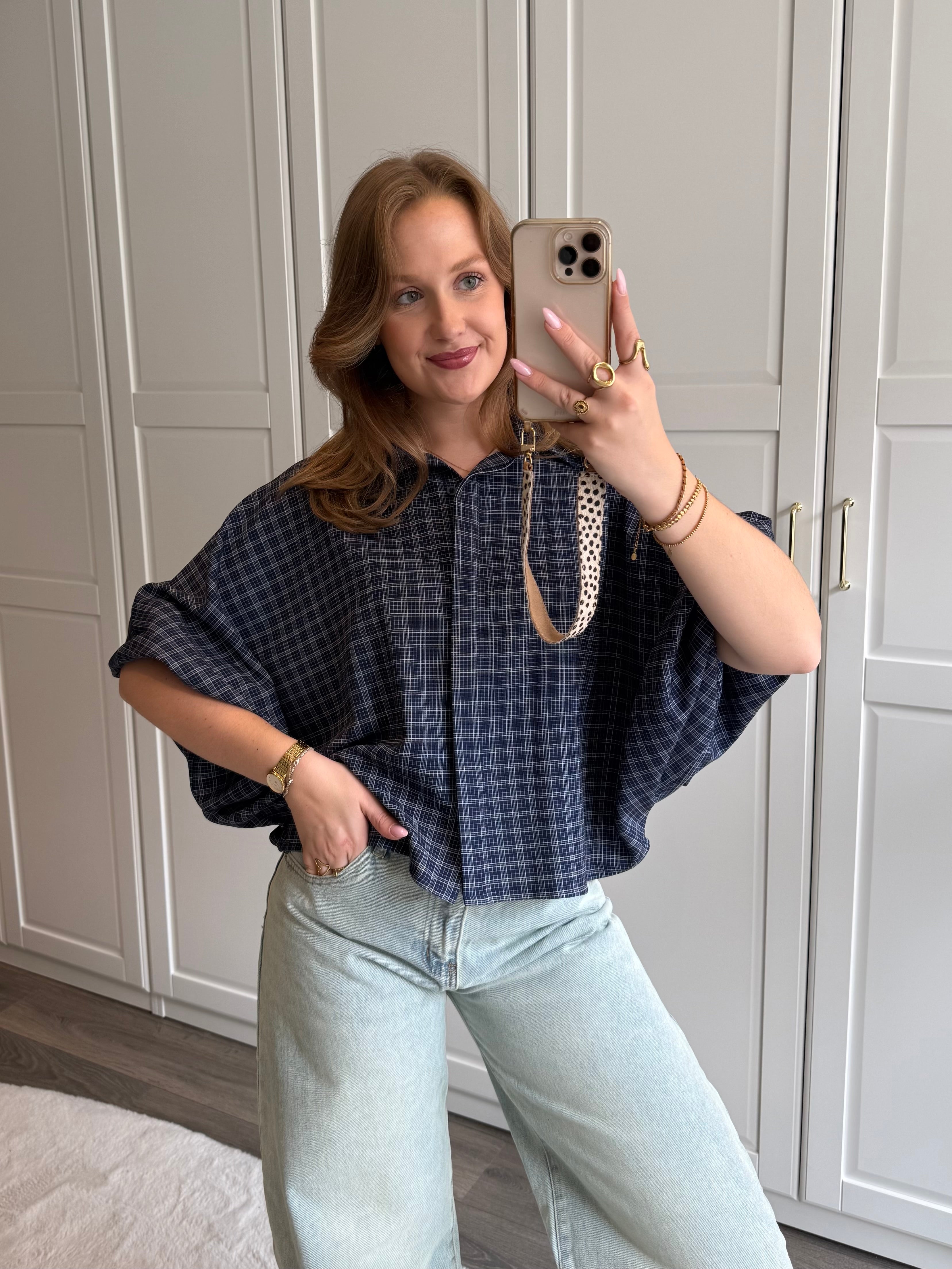 Blouse Demi Chequered | Navy