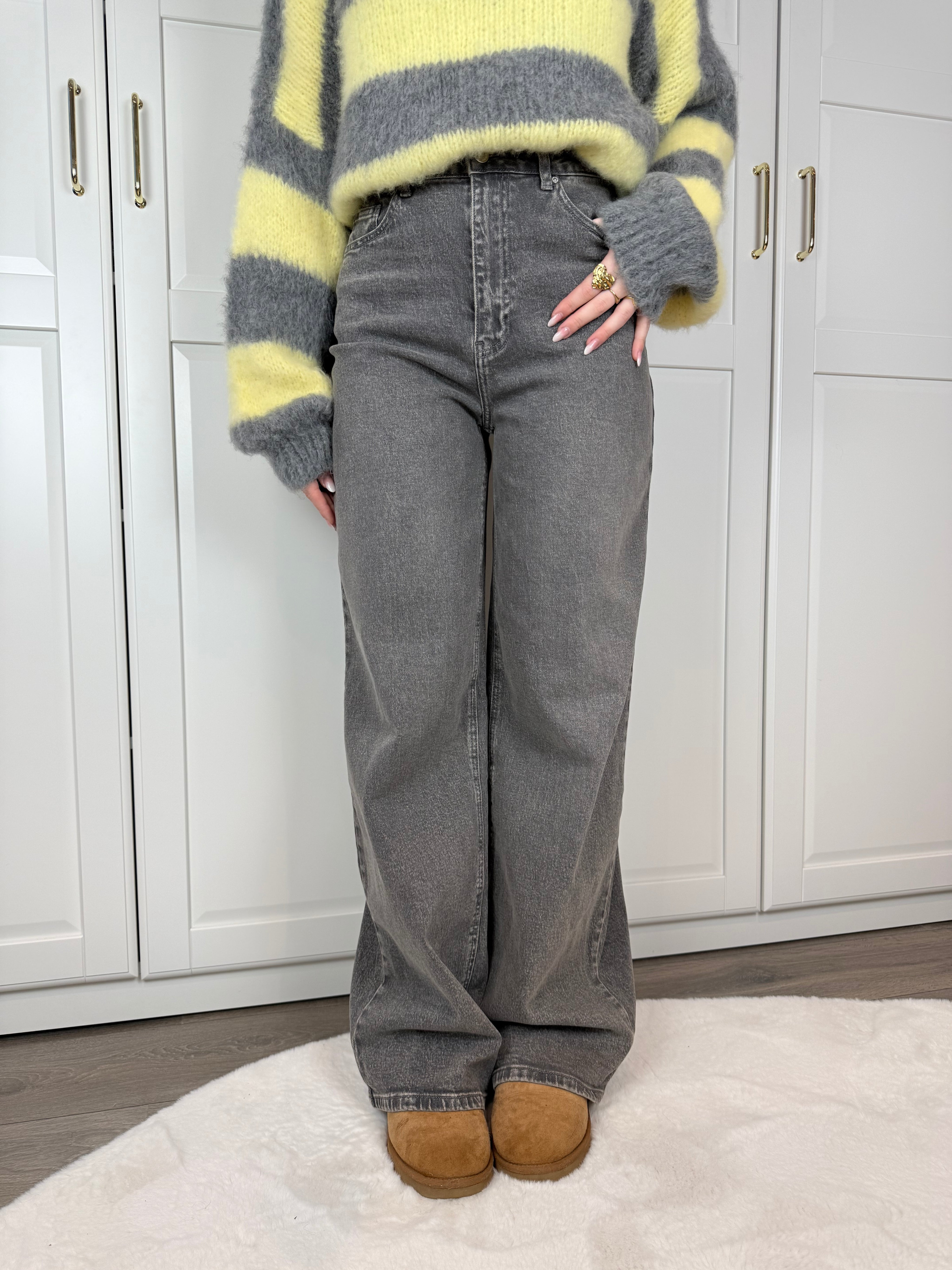 Tall Wide Leg Jeans 3855 | Grijs