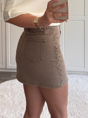 Denim Studs Rokje 104 | Taupe