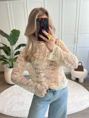 Lace T-shirt Pip | Creme