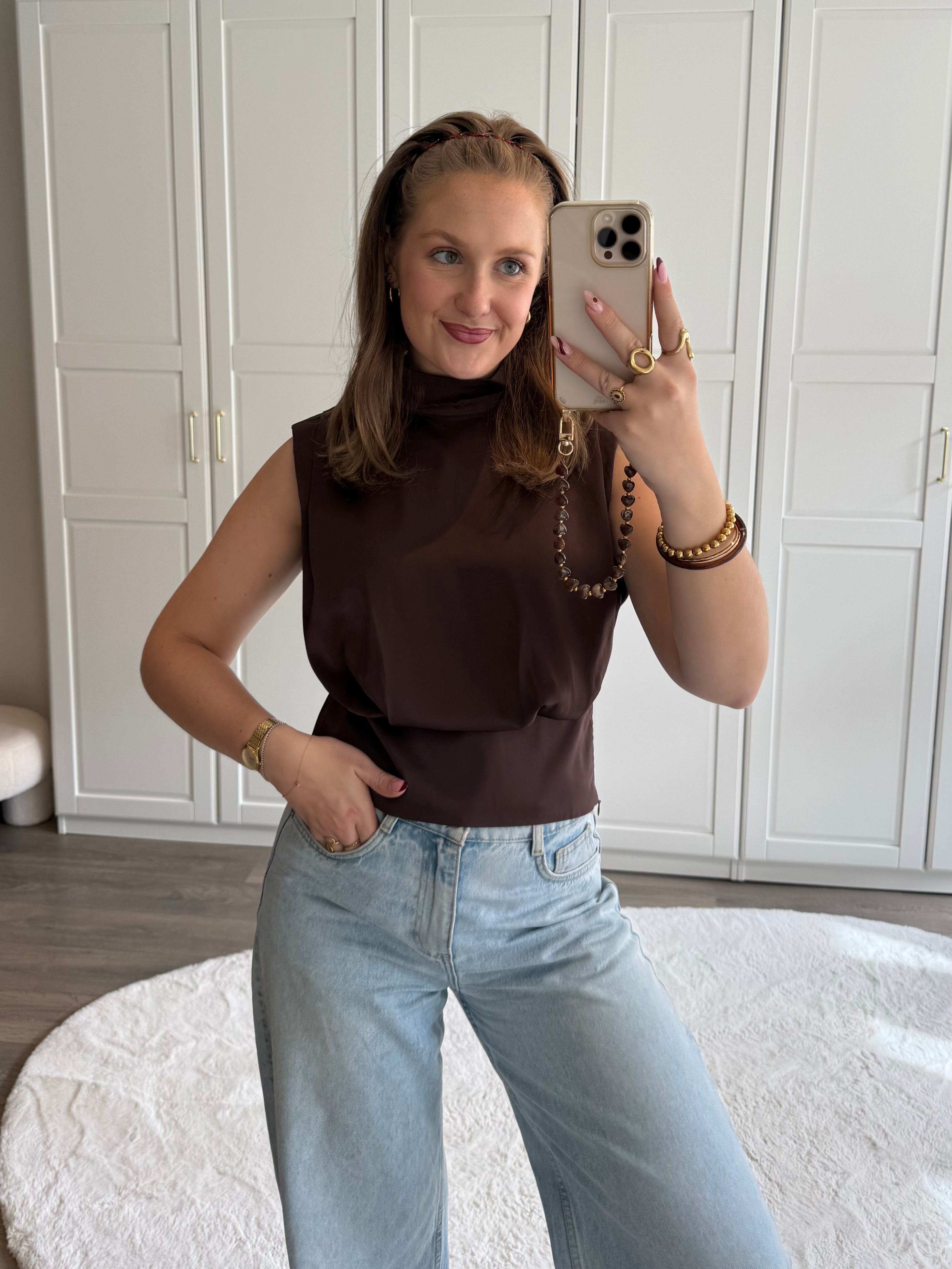 Satin Top Loua | Bruin