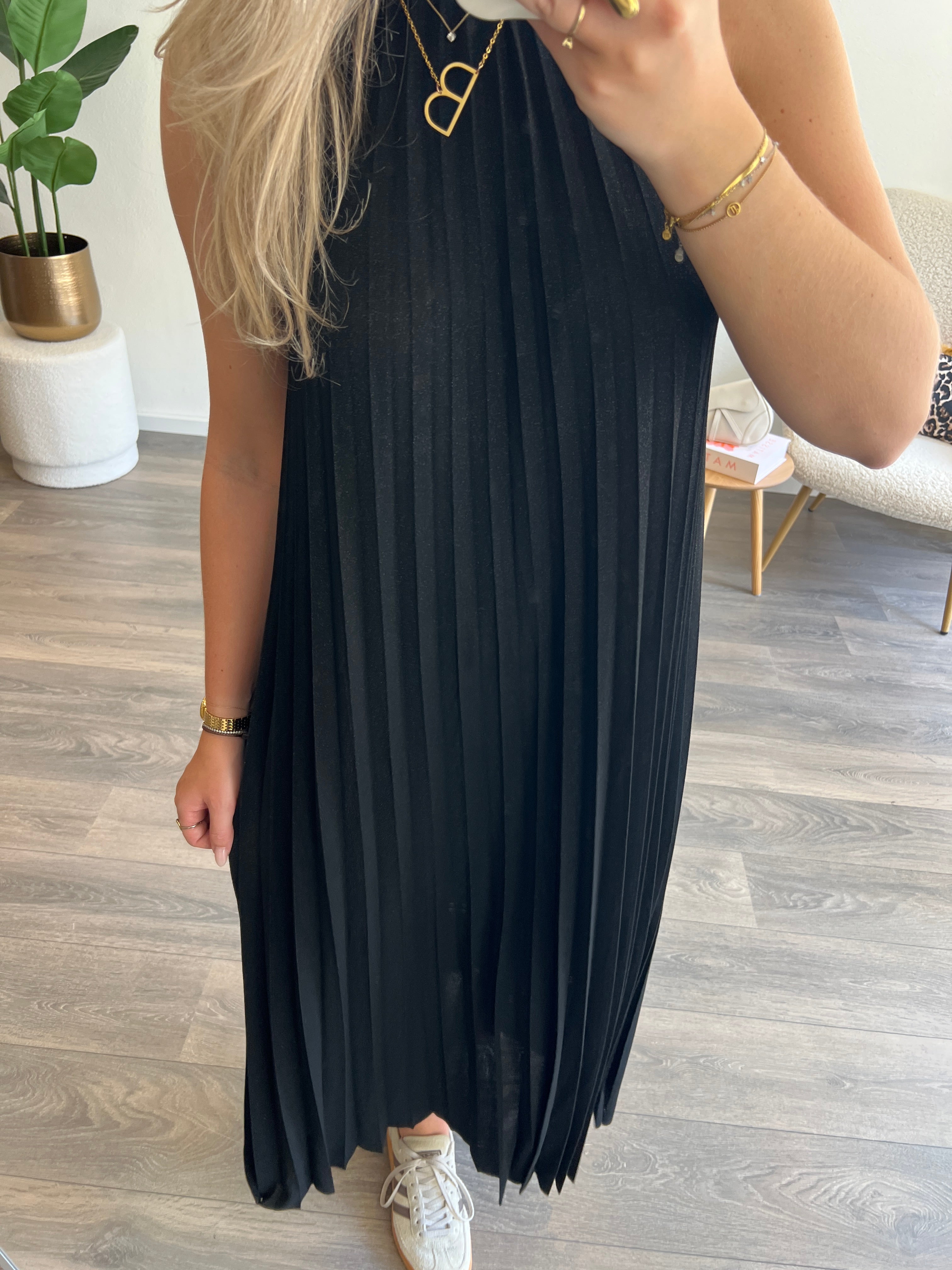 Plisse Jurk Noa | Zwart