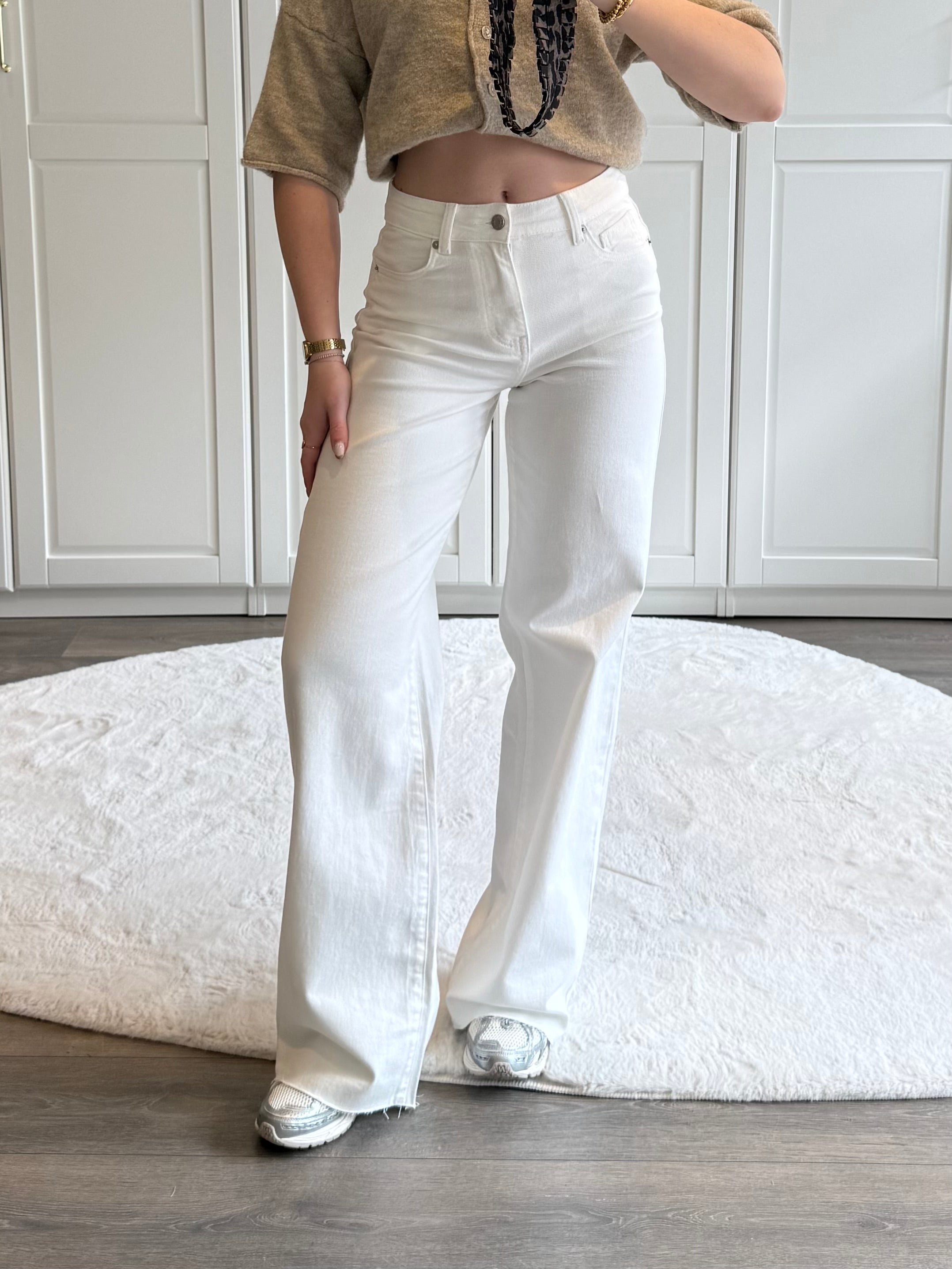 Tall Wide Leg Jeans 9136-7 | Wit