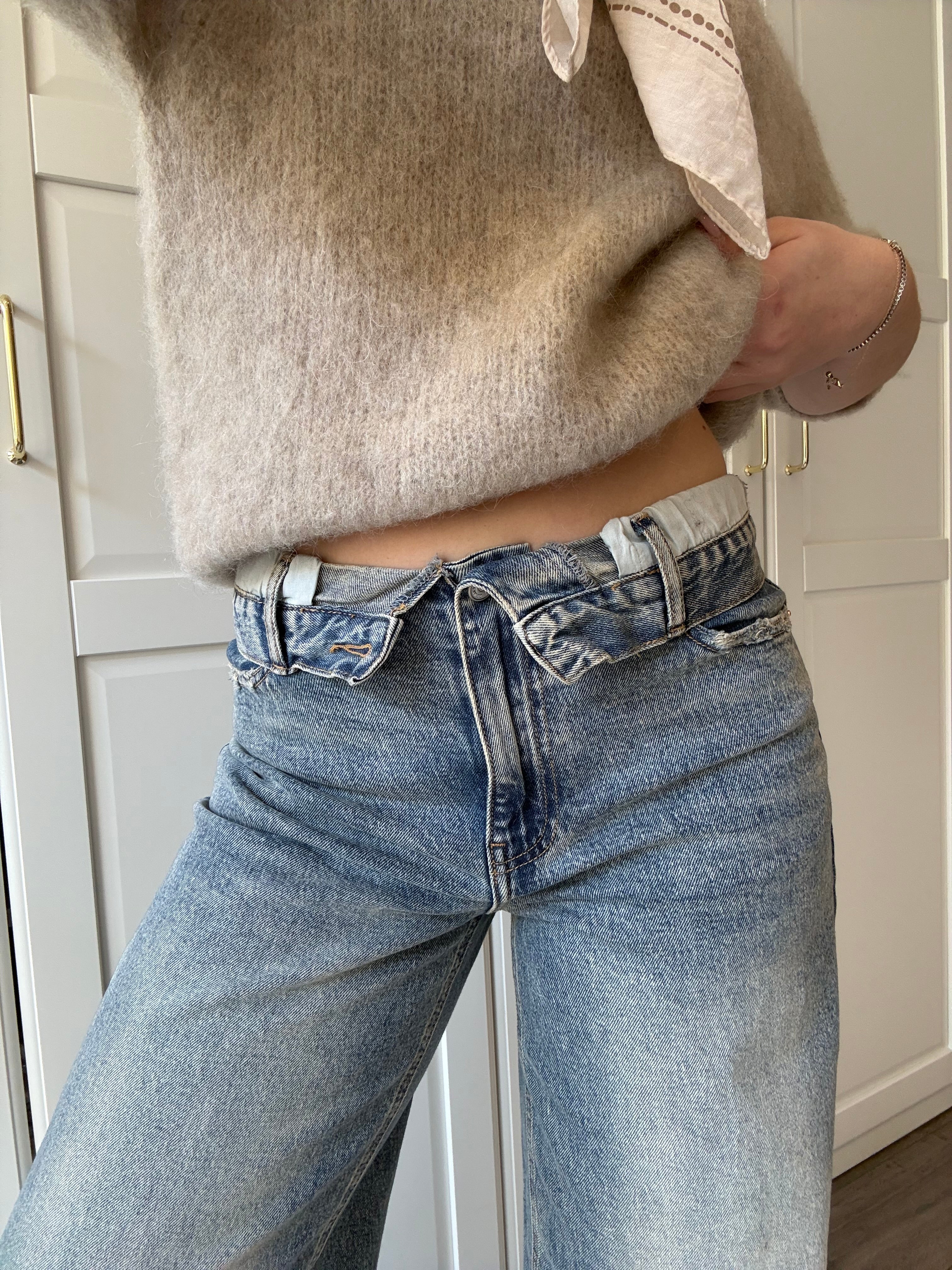 Folded Wide Leg Jeans 5001 | Dirty Wash