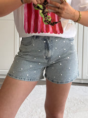 Denim Studs Short 9178 | Blauw