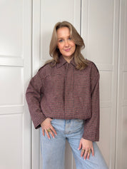 Chequered Jas Nina | Bordeaux