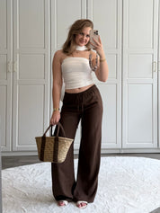 Linnen Pants Isa Tall | Bruin