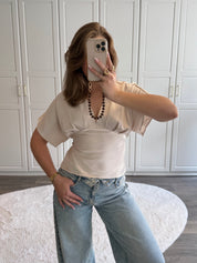 Satin Top Sarah | Beige