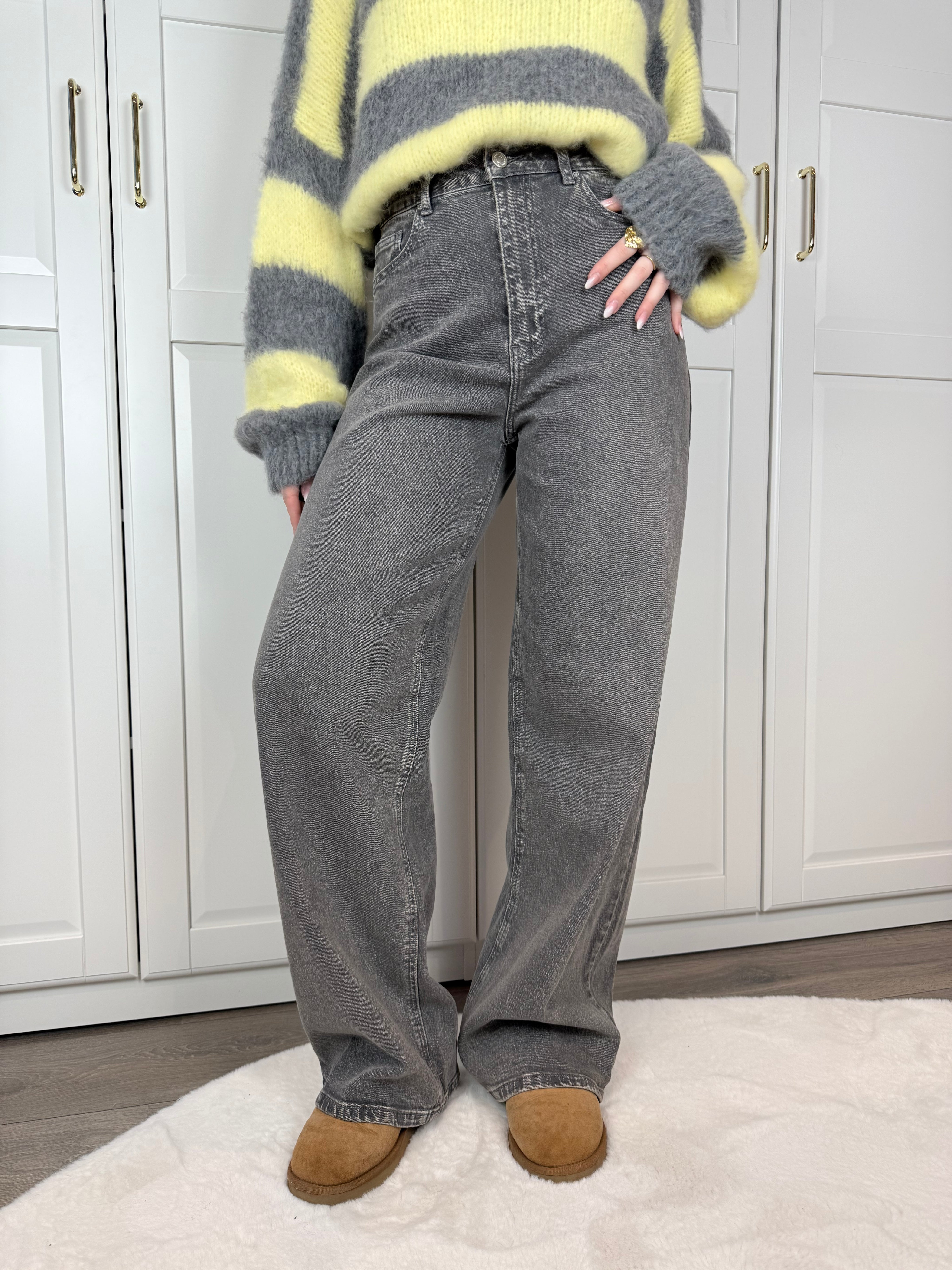 Tall Wide Leg Jeans 3855 | Grijs