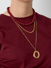 Oval Ketting Lang | Goud