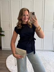 Satin Top Britt | Navy