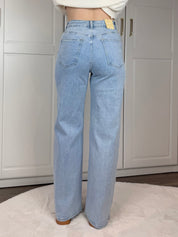 Wide Leg Jeans Studs 3368 | Blauw