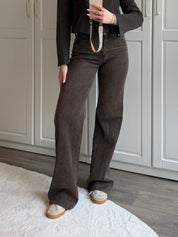 Tall Wide Leg Jeans 7437 | Washed Brown | PRE-ORDER