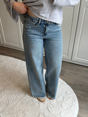 Adjustable Wide Leg Jeans 3925 | Blauw