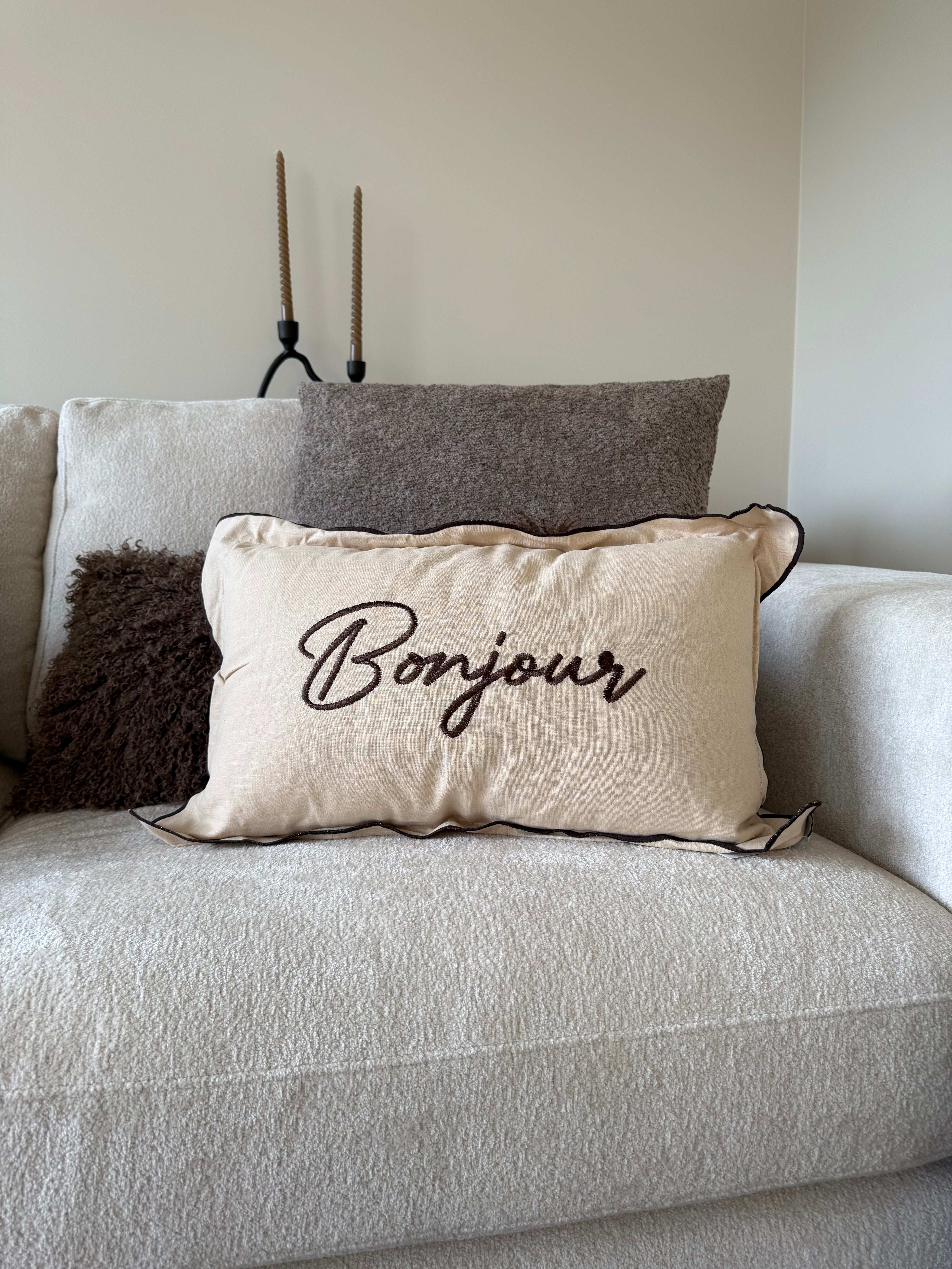 Kussen Bonjour | Beige