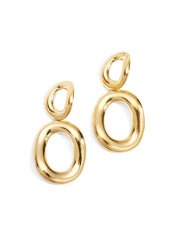 Double Oval Oorbellen | Goud