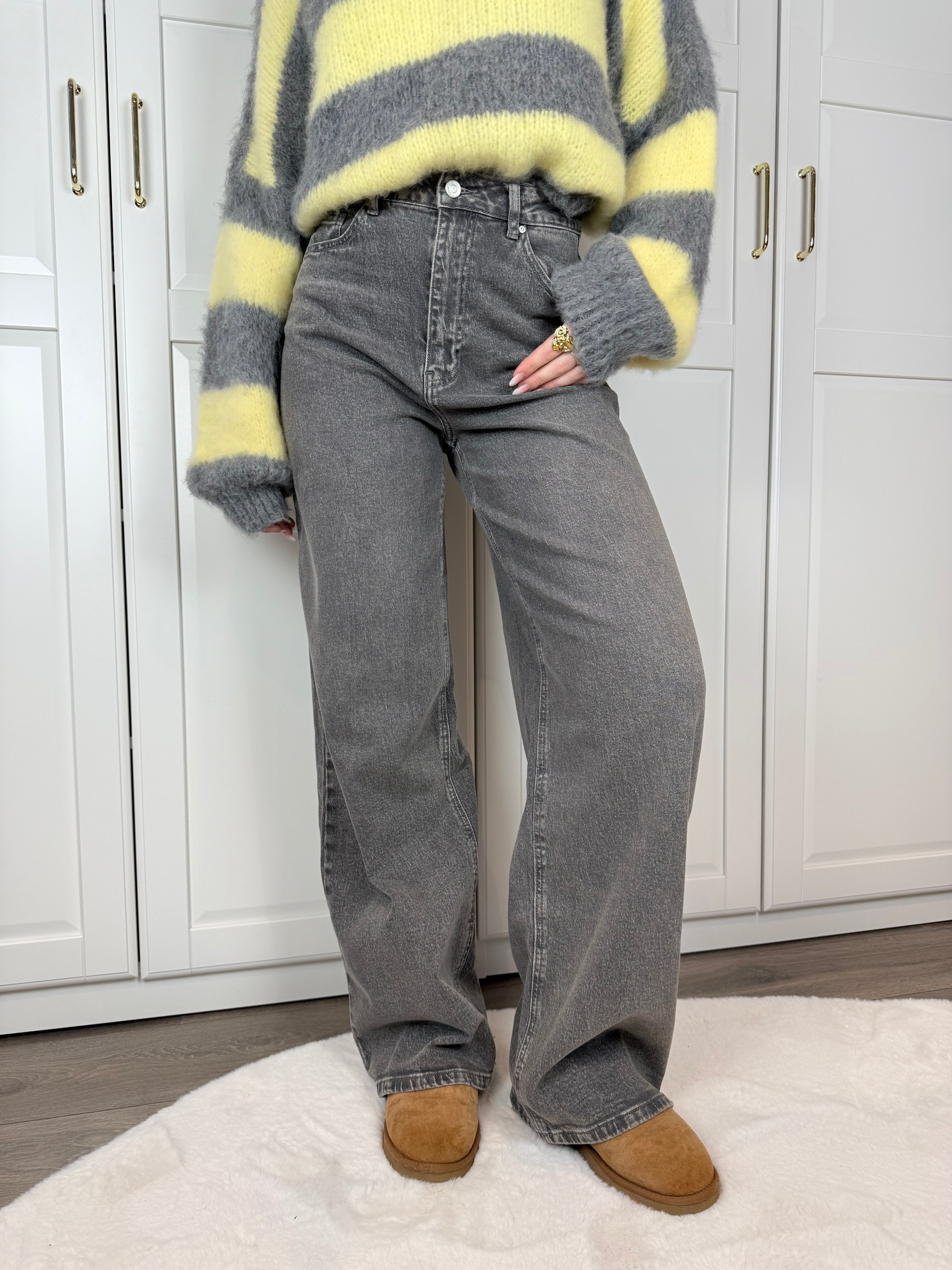 Tall Wide Leg Jeans 3855 | Grijs