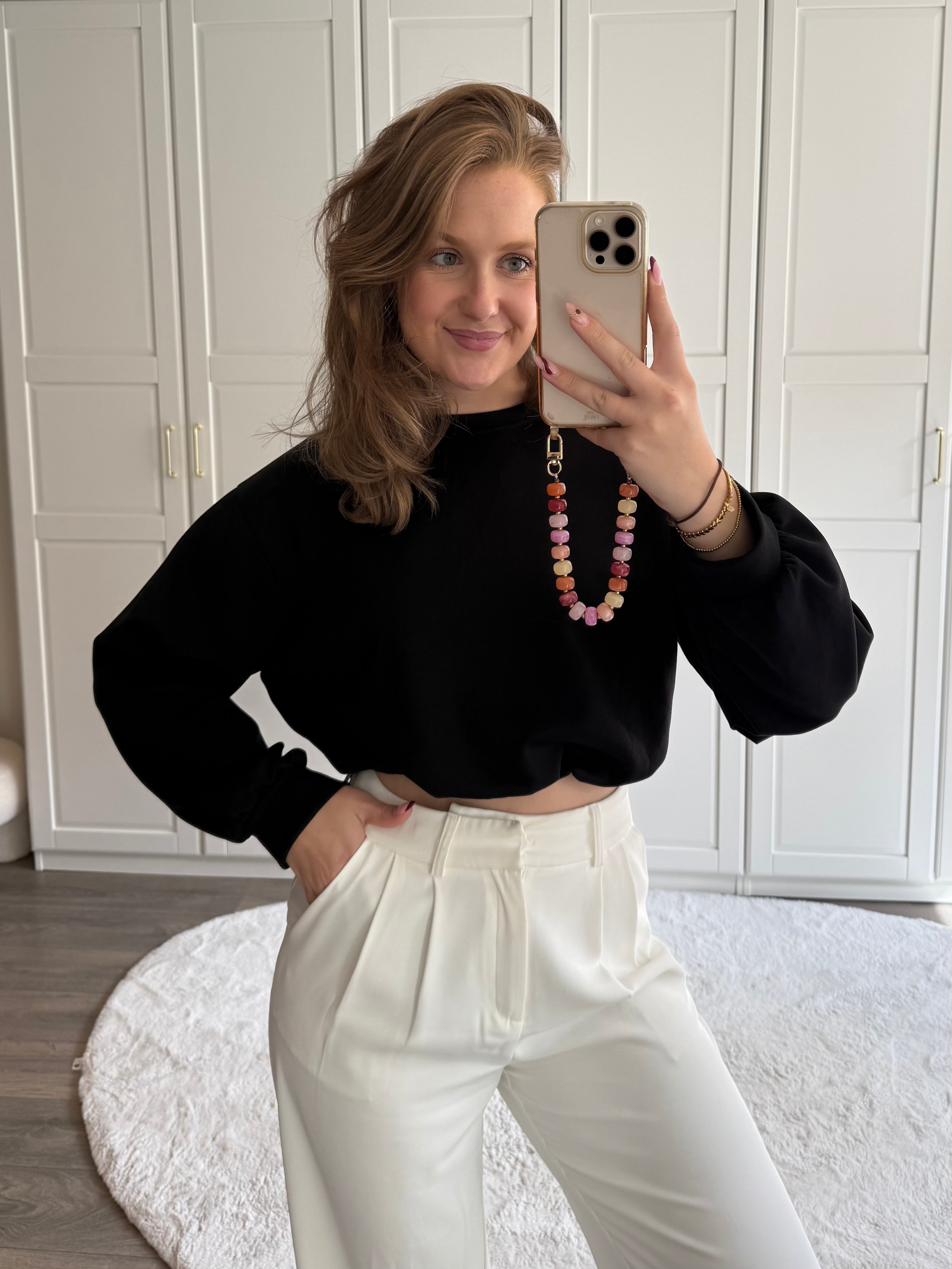 Cropped Sweater | Zwart