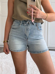 Folded Denim Short 5078 | Blauw