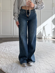 Tall Wide Leg Jeans 9282 | Blauw