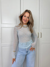 Lace Top Elin | Blauw