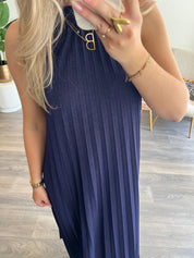 Plisse Jurk Noa | Navy