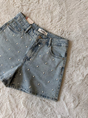 Denim Studs Short 9178 | Blauw