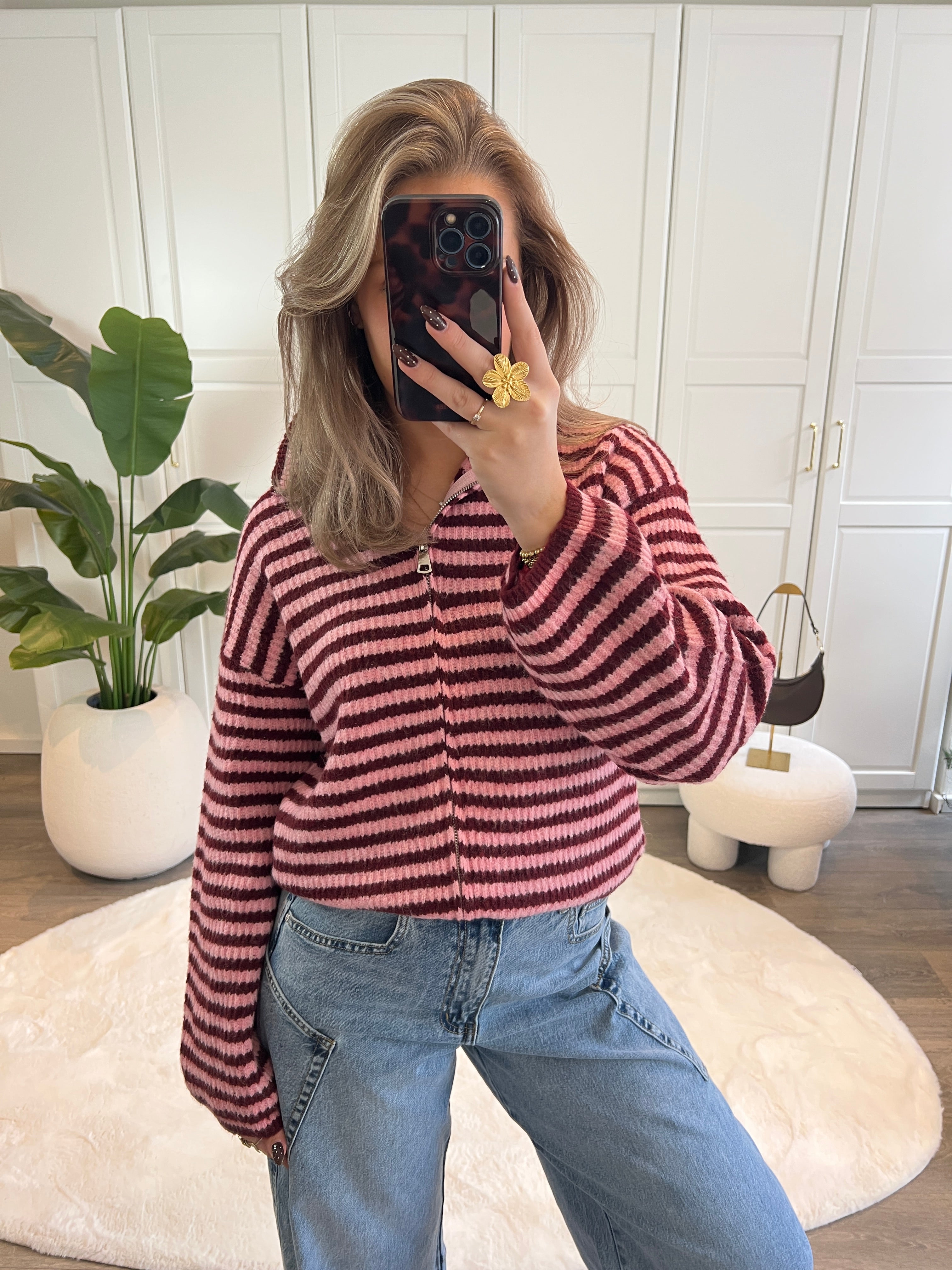 Zip Vest Moon | Bordeaux