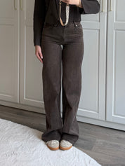 Tall Wide Leg Jeans 7437 | Washed Brown | PRE-ORDER