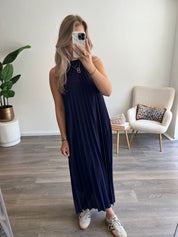 Plisse Jurk Noa | Navy