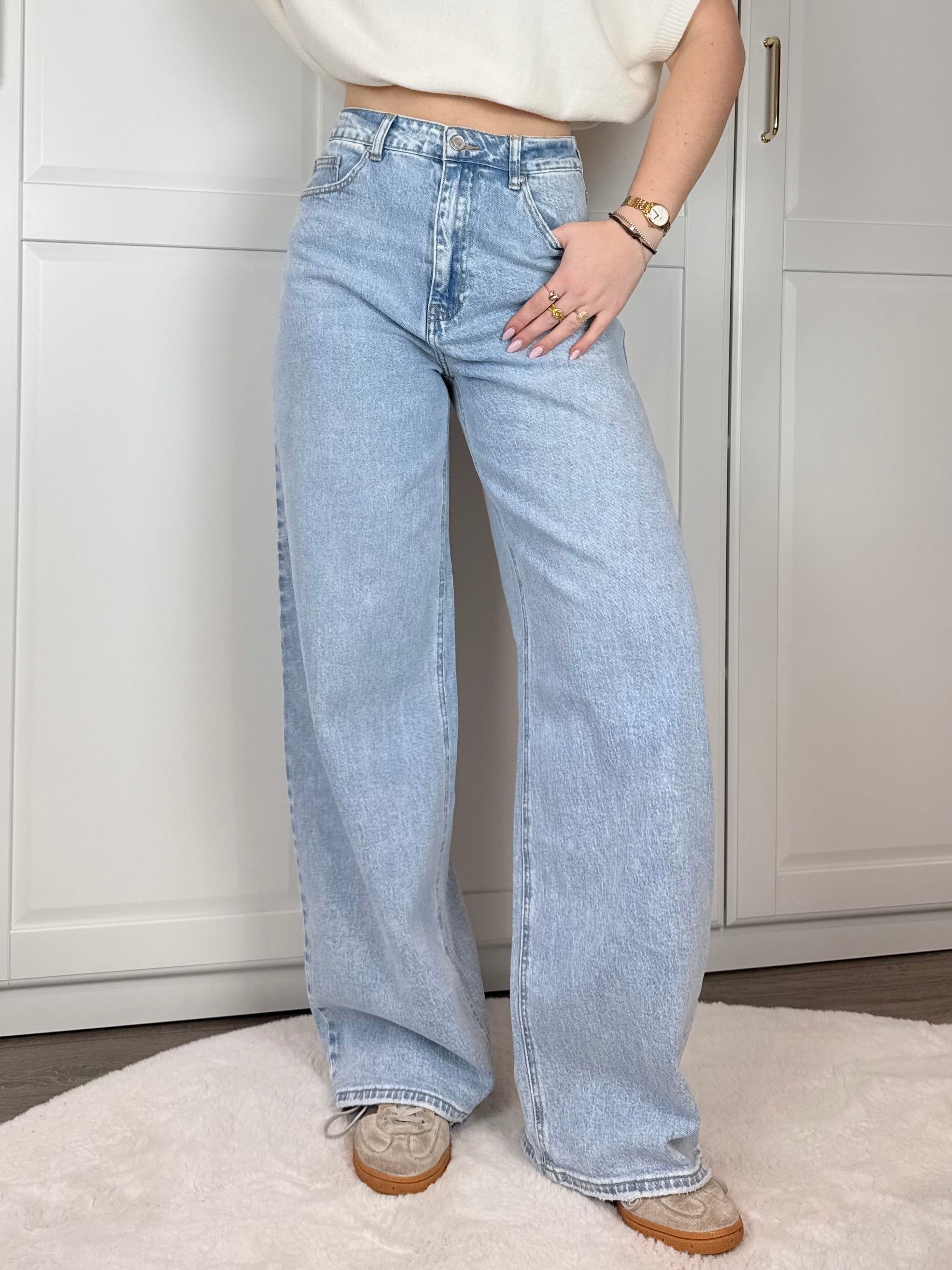 Tall Wide Leg Jeans 3855 | Blauw