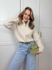 Zip Vest Moon | Ecru