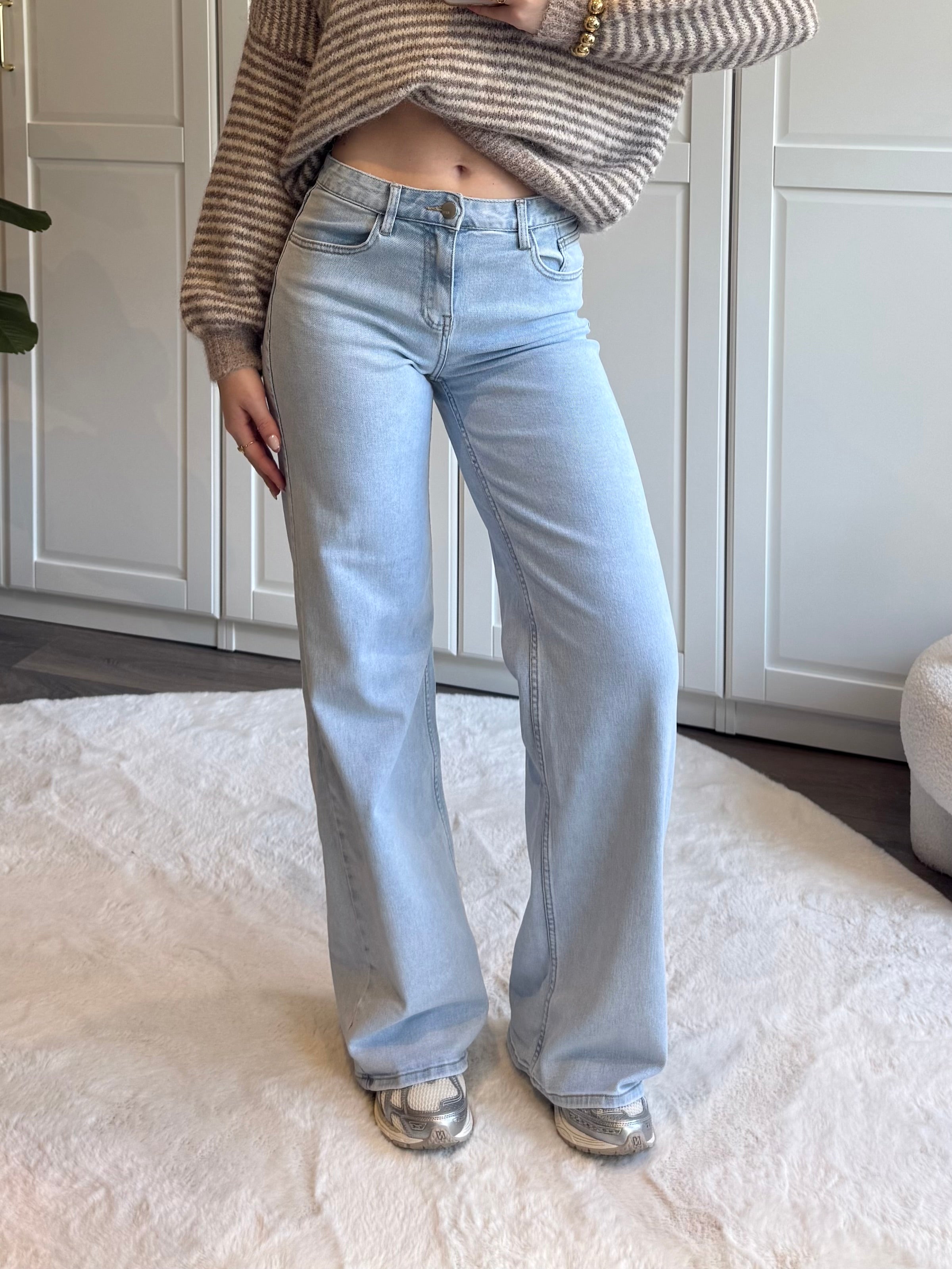 Mid Waist Tall Wide Leg Jeans 3066 | Blauw