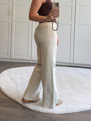 Wide Leg Jeans 0057 | Beige