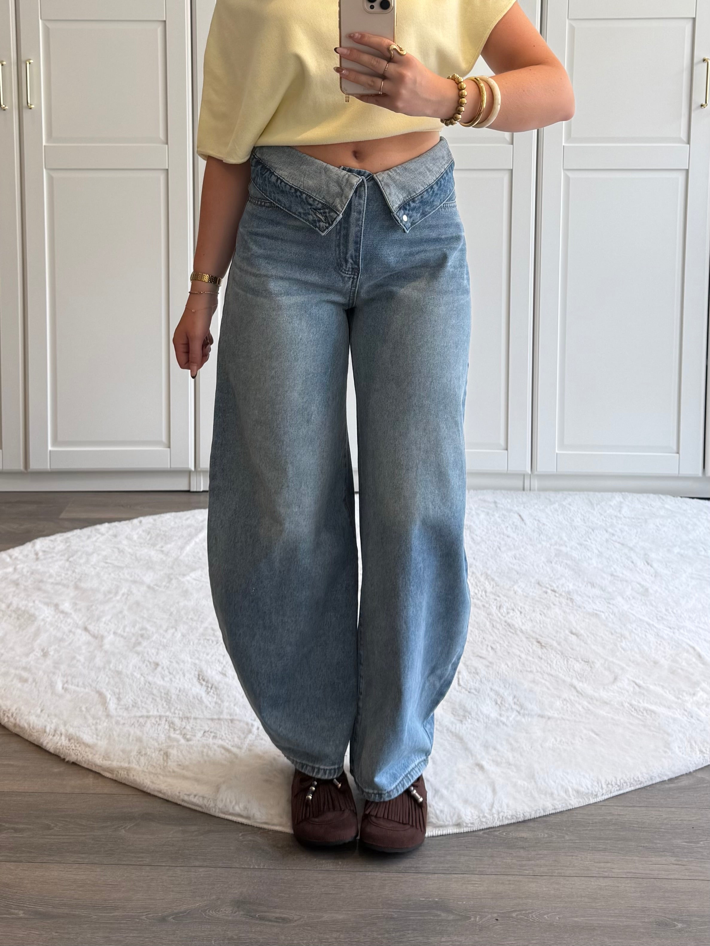 Folded Balloon Jeans 13692 | Blauw