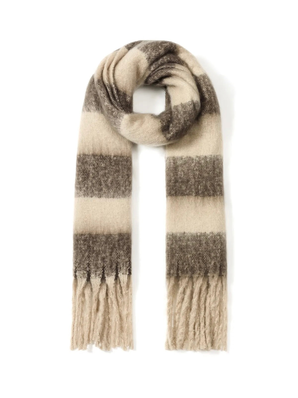Sjaal Striped | Bruin