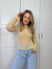 Lace Top Elin | Geel