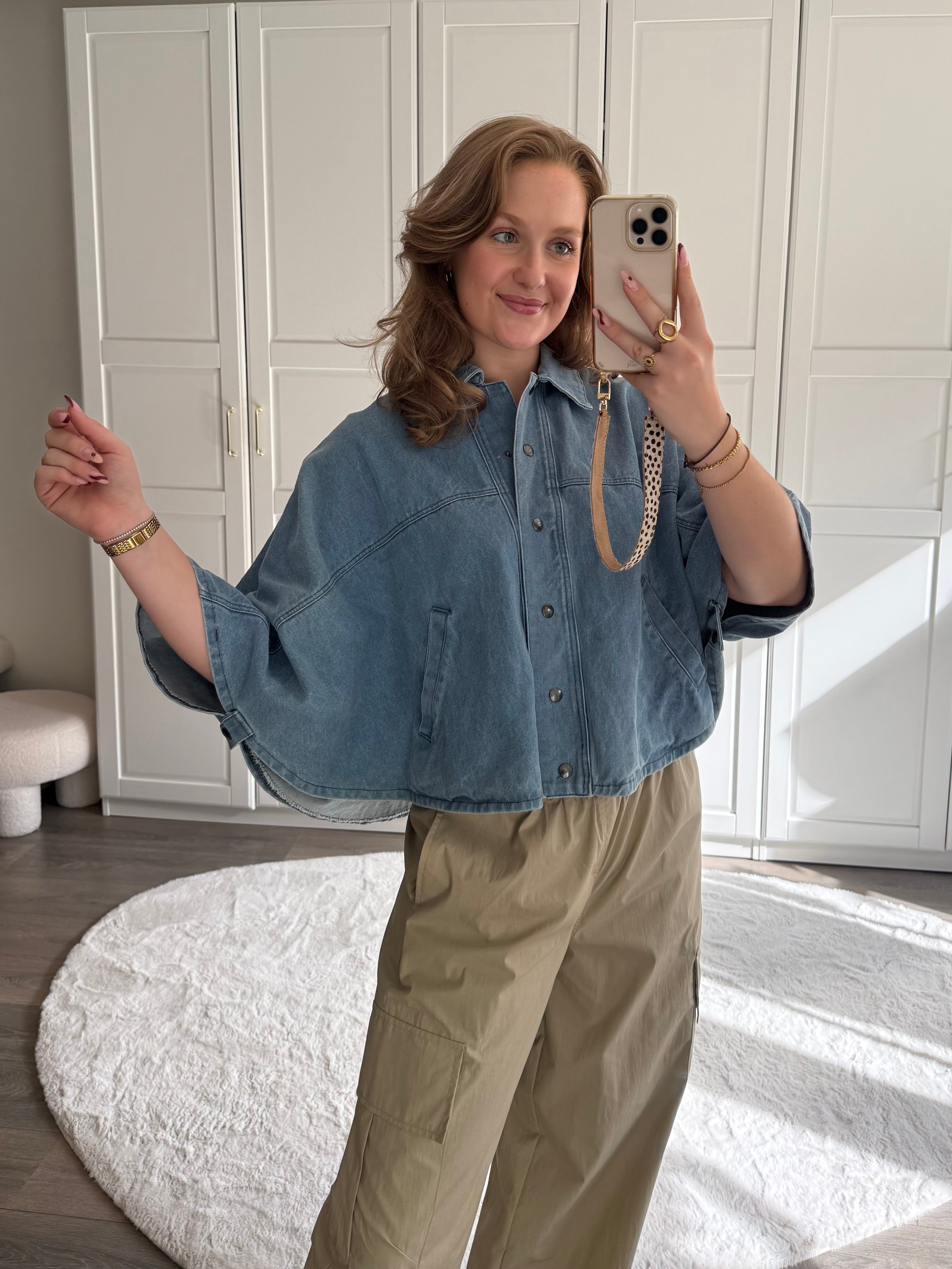 Denim Cape Blouse Lou | Blauw