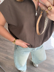 Gilet Alies Chequered | Bruin