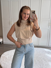 Satin Top Loua | Beige