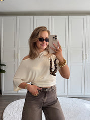 One Shoulder Top | Creme