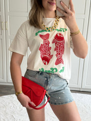 T-shirt Fish | Wit