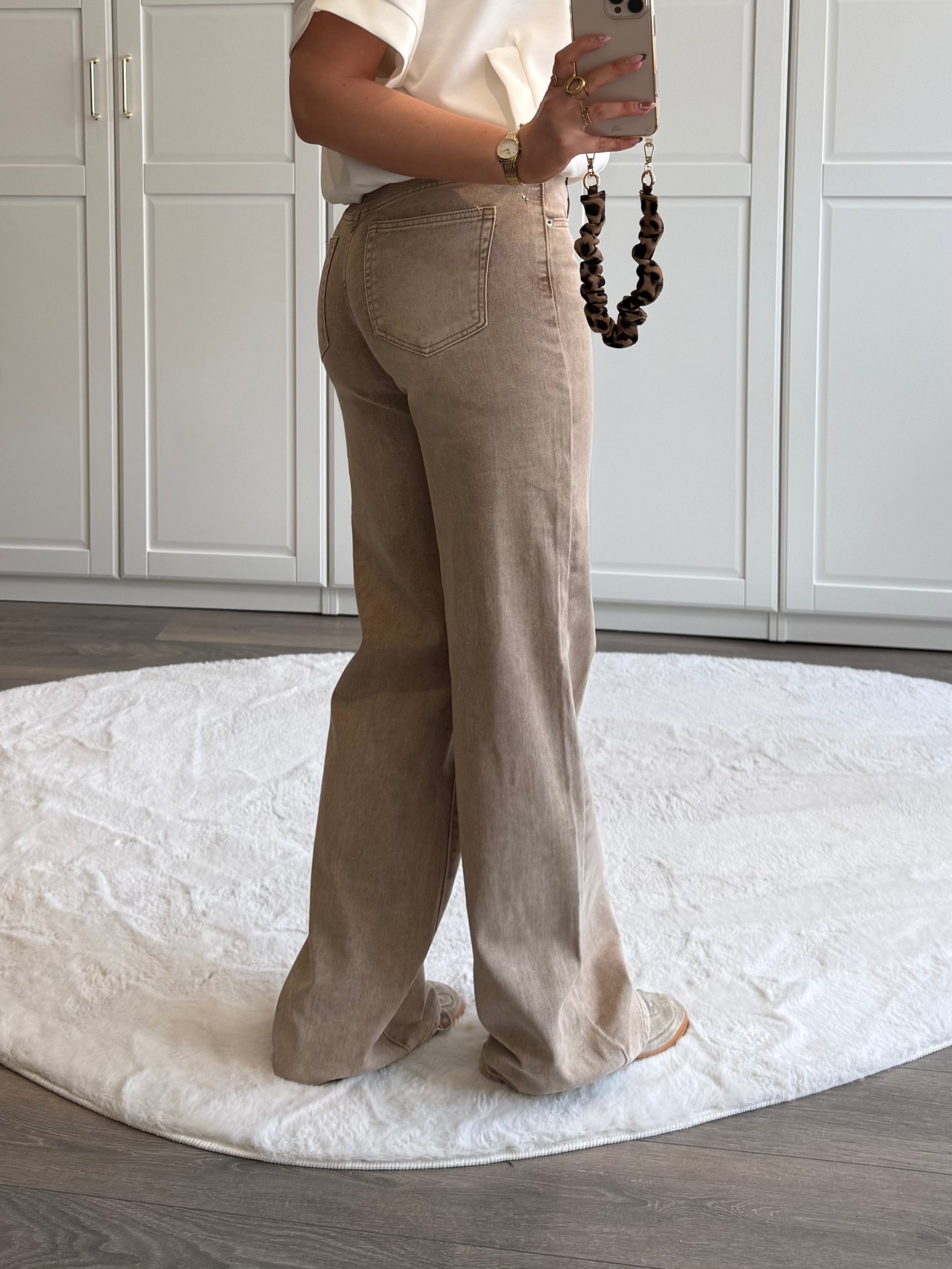 Tall Straight Leg Jeans 7419 | Beige