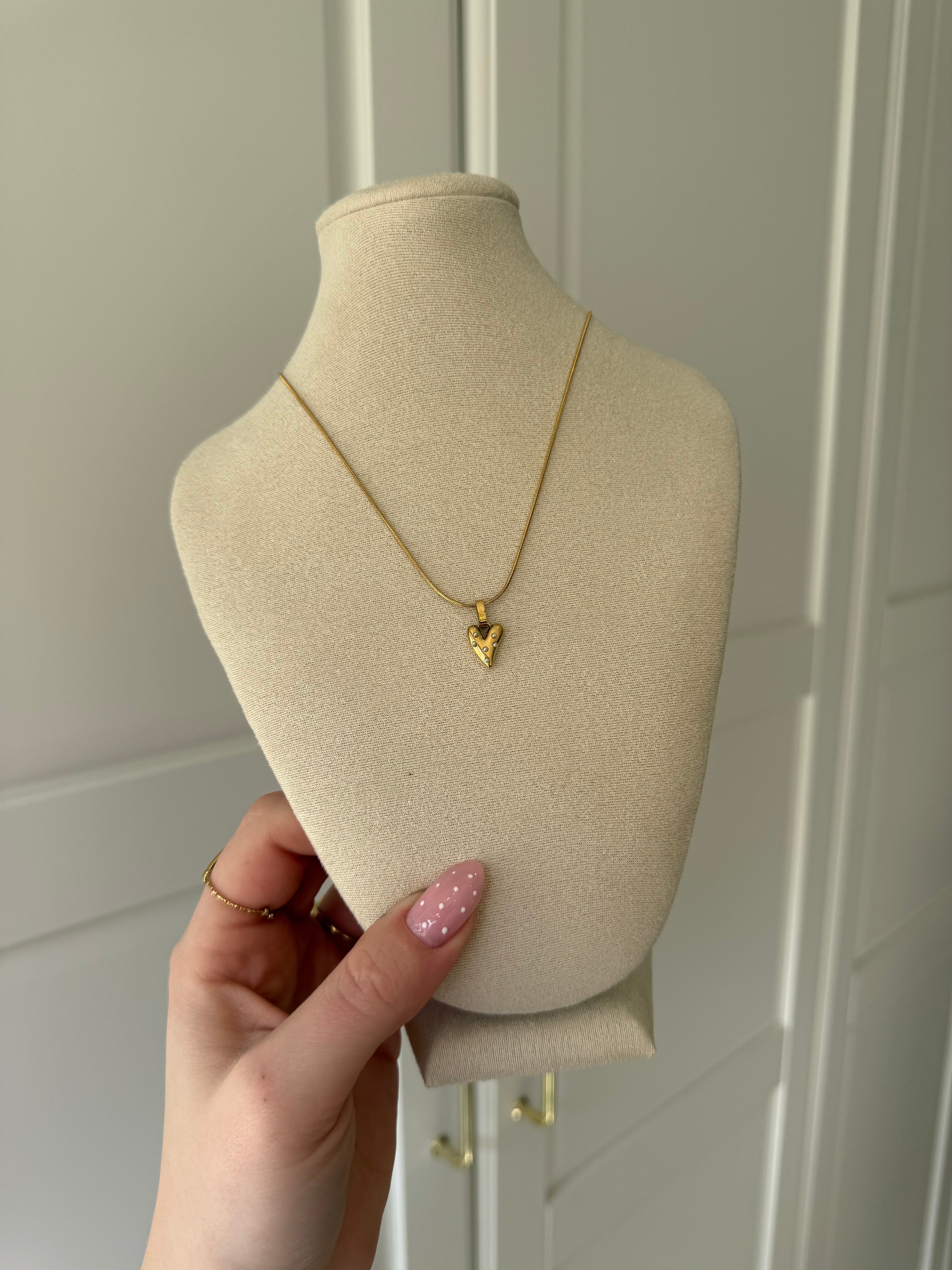 Mini Pearl Heart Ketting