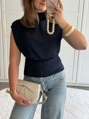 Satin Top Lola | Navy