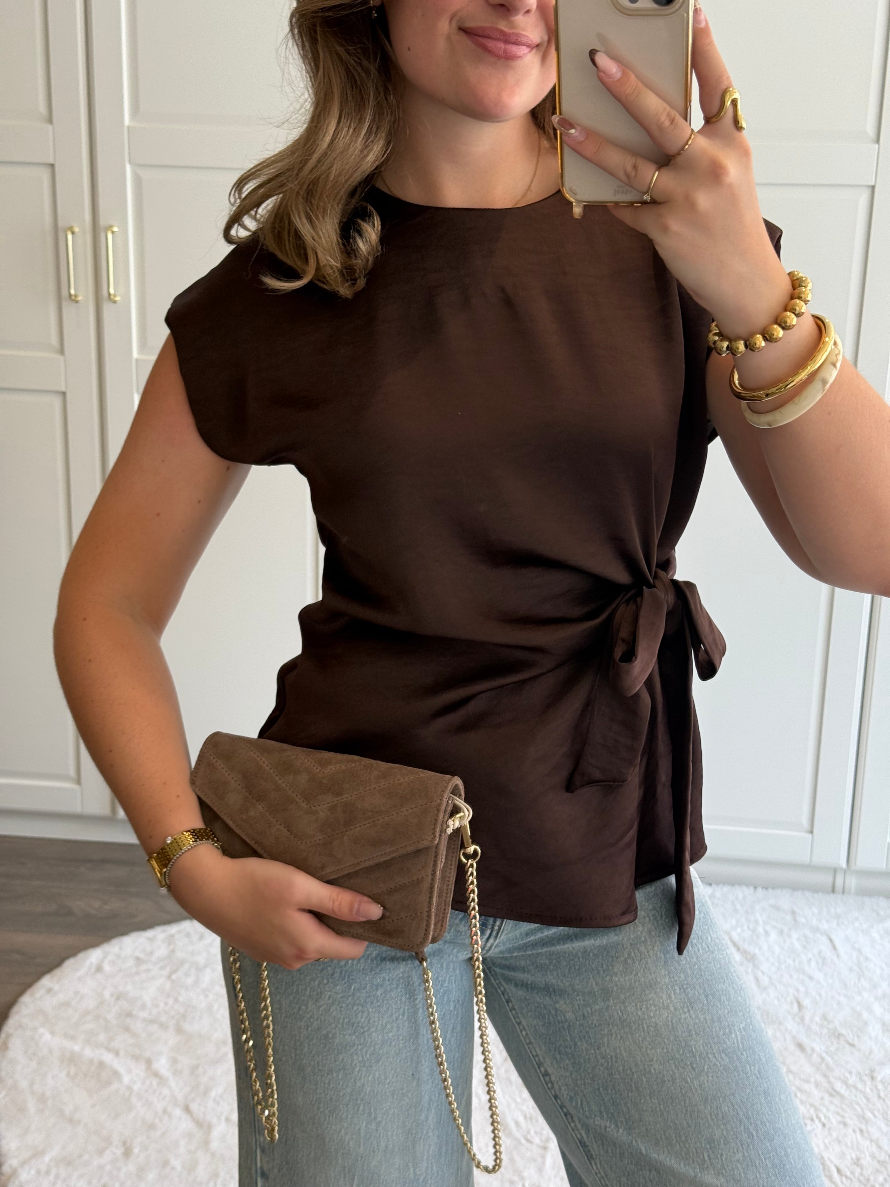 Satin Top Britt | Bruin