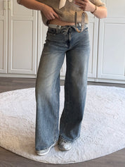 Folded Wide Leg Jeans 5001 | Dirty Wash